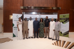 L-R: Solanke Abike (S.A to MD on Finance), Ayang Ogbe (Director of Promotion), M.A Wasaram (Executive Director Technical service), Goddy Jedy Agba (HMSP), Damilola Ogunbiyi (MD REA), Sanusi Ohiare (ED REF), Bolakale Kawu (Director Project) and Charles Ngene (Director Procurement)