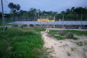 Installed Solar Panel for 67.32KW Solar Hybrid Mini Grid at Akipelai in Ogbia Local Government of Bayelsa State