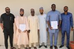 L-R: Mr. Obi Okpala (Managing Partner, Offgrid Electric); Mr. Halis Muhammad (Managing Director, Offgrid Electric); Mr. Abba Aliyu Abubakar (HPMU – NEP); Mr.Aminu Dahiru (Component Coordinator – NEP); Mr. Alexander Obiechina (C.E.O. ACOB Lighting) and Representative of Offgrid Electric